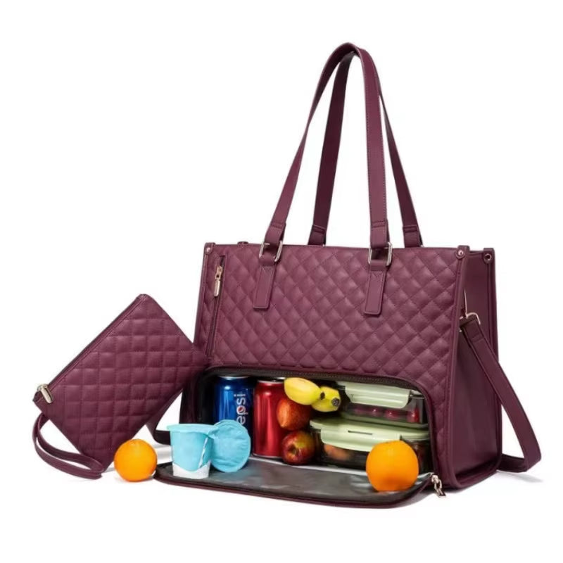 Portable Lunch Tote Bag for Women Multi Purpose Insulated Lunch Shoulder Pouch Makeup Bag Durable Waterproof Travel Bag 2025 New