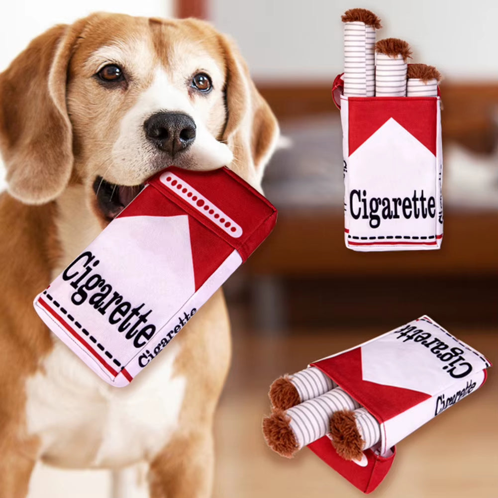 Cigarettes Dog Toy Imitation Cigar Chew Toy Interactive Plush Dog Chew Toy Funny Stuffed Dog Toys Novelty for Chewing Teething