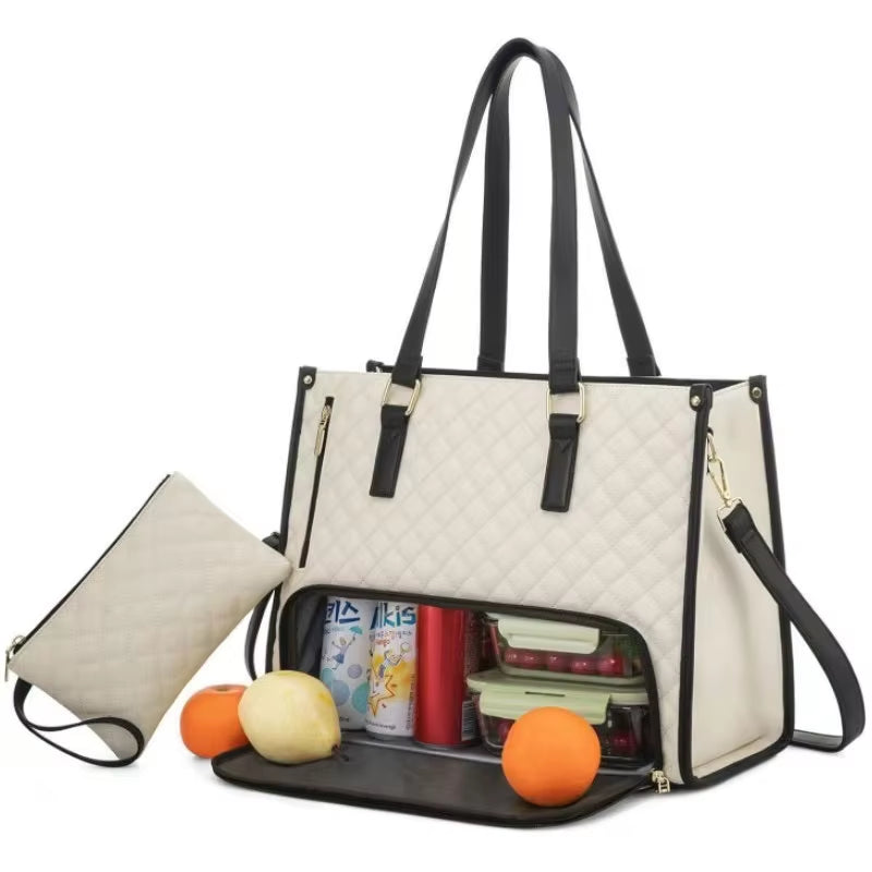 Portable Lunch Tote Bag for Women Multi Purpose Insulated Lunch Shoulder Pouch Makeup Bag Durable Waterproof Travel Bag 2025 New
