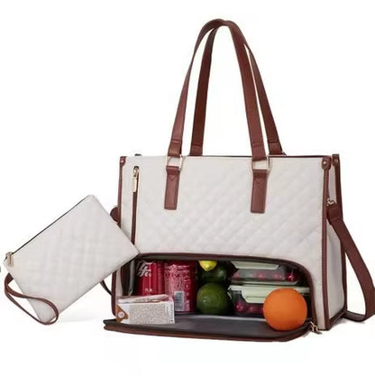Portable Lunch Tote Bag for Women Multi Purpose Insulated Lunch Shoulder Pouch Makeup Bag Durable Waterproof Travel Bag 2025 New